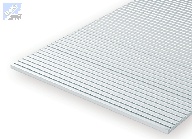 Evergreen 4037 Deska 150 x 300 x 1.0mm, s drážkami tvaru V, rozteč drážek 0.95mm, napříč, polystyren-PS