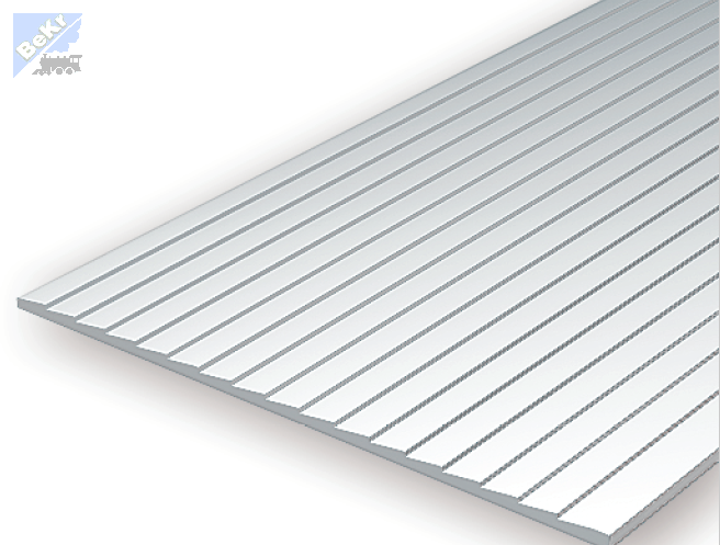 Evergreen 4041 Deska 150 x 300 x 1.0mm, s drážkami-stěna z prken skládaných přes sebe, rozteč drážek 1.0mm, polystyren-PS