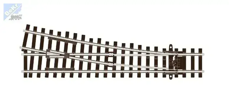 Peco SL-U1291 Rovná výhybka pravá 11,25°, s univerzální srdcovkou, R 466 mm, délka 135 mm