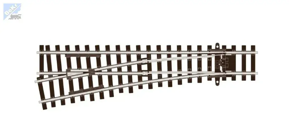 Peco SL-U1292 Rovná výhybka levá 11,25°, s univerzální srdcovkou, R 466 mm, délka 135 mm