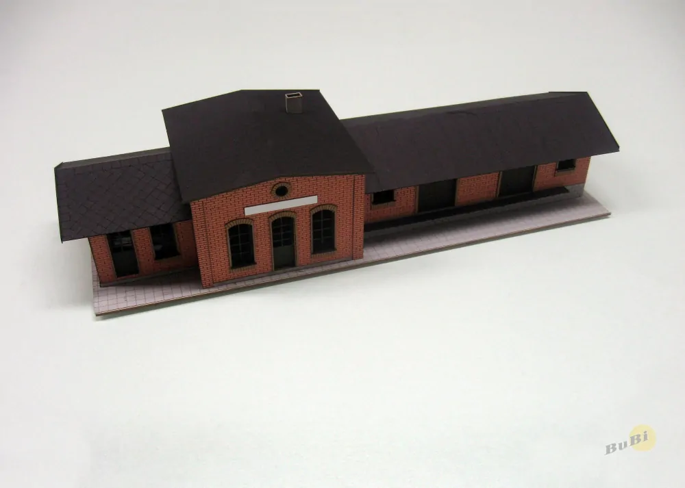 BuBi-model H060074 Nádraží Lippnsdorf, 336 x 114 x 68 mm, barvená stavebnice Laser-Cut !!! AKCE !!!