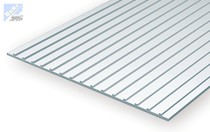 Evergreen 4521 Deska 150 x 300 x 1.0mm, plechová střecha s vystupujícími švy ,rozteč švů 4.8mm, polystyren-PS
