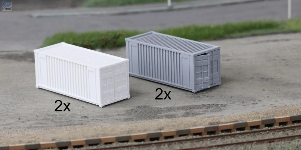 Igra model 66818211 Set 4 kontejnerů, 2 bílé a 2 šedé kontejnery, stavebnice plast