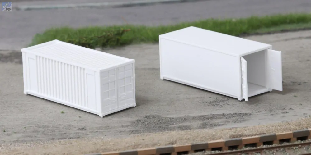 Igra model 66818212 Bílý hladký a námořní kontejner, 2ks, stavebnice plast