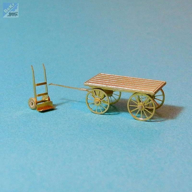 Miniatur MTL27 Nádražní vozík a rudl, stavebnice z leptaného plechu