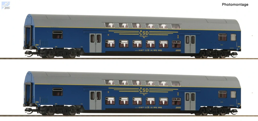 Roco 6280027 Set dvou osobních patrových 4-osých vozů Bap ČSD