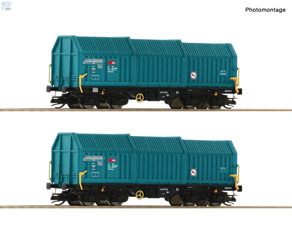 Roco 6680014 Set dvou uzavřených teleskopických 4-osých vozů Shimmns SBB