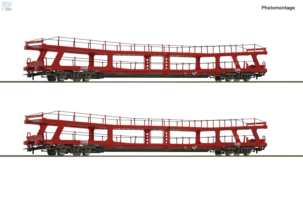 Roco 6600105 Set dvou 4-osých vozů na přepravu aut DDm ÖBB