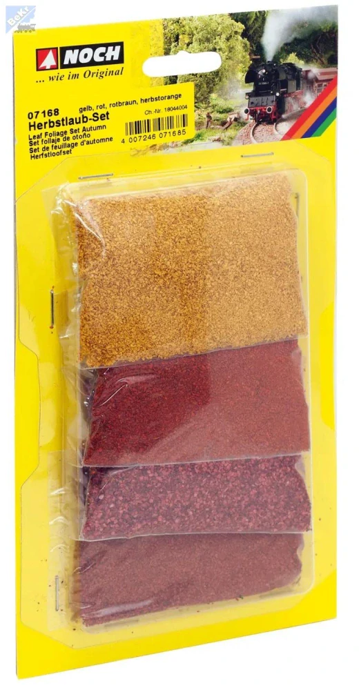 Noch 07168 Set imitace listí, čtyři barvy, žluté, červené, červenohnědé a podzimní oranžové po 14 g (Laub)