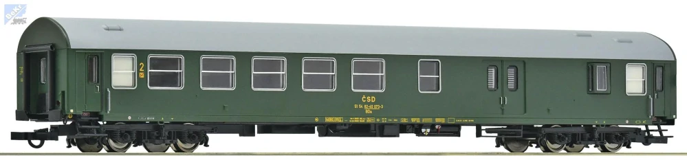 Roco 6200171 Osobní 4-osý vůz 2. tř. BDa Y/B-70 se služebním oddílem ČSD