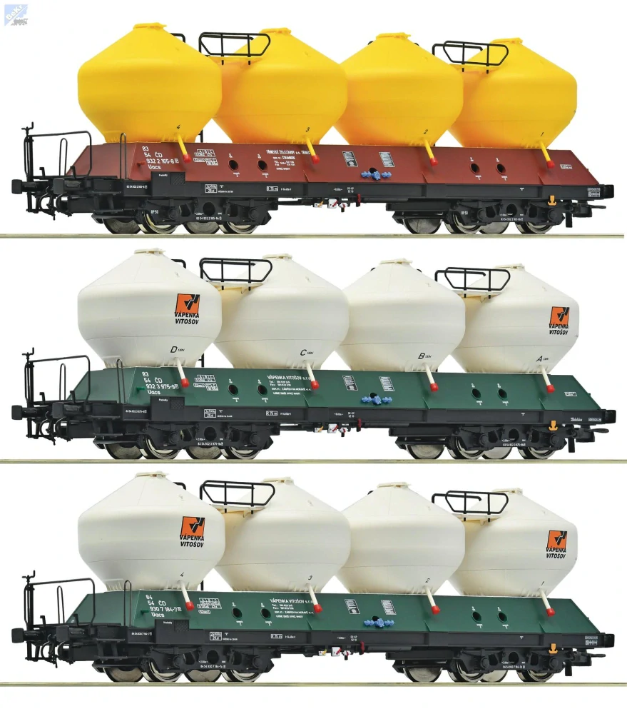 Roco 6600180 Set tří nádobových 4-osých vozů Uacs ČD