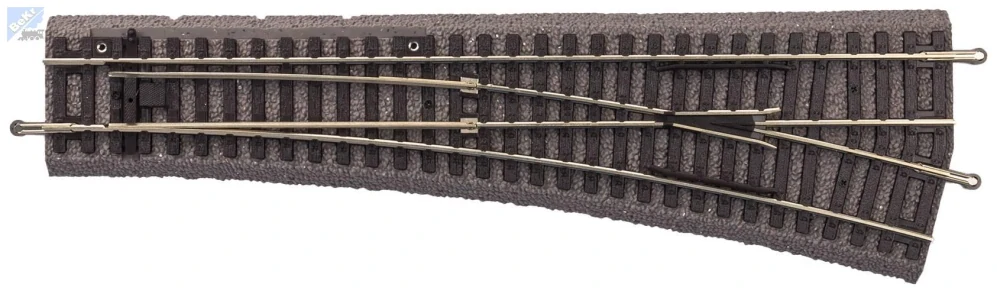 Piko 55421 A-Gleis rovná výhybka WR pravá 15° na dřevěných pražcích s podložím, délka 239 mm, R9-908 mm