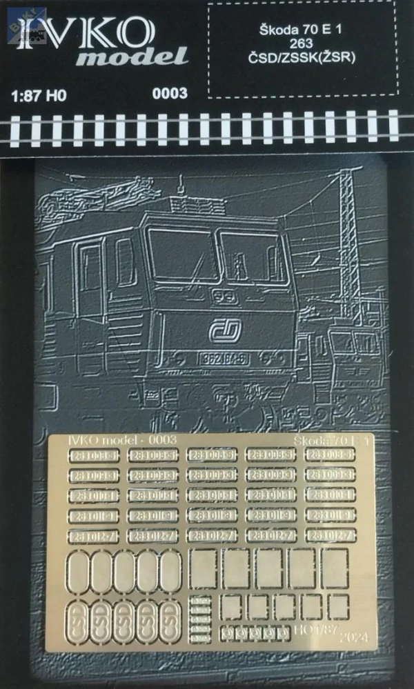 IVKO model 0003 Leptané doplňky na elektrickou lokomotivu Škoda 70 E 1, 263, ČSD / ZSSK (ŽSR)