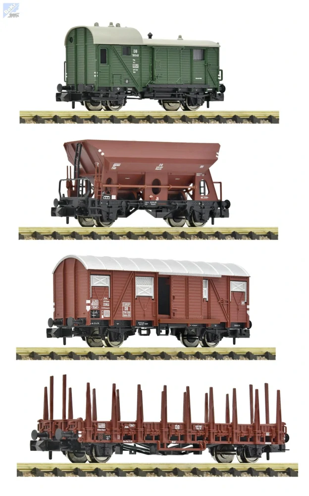 Fleischmann 6660119 Set čtyř 2-osých nákladních vozů DB