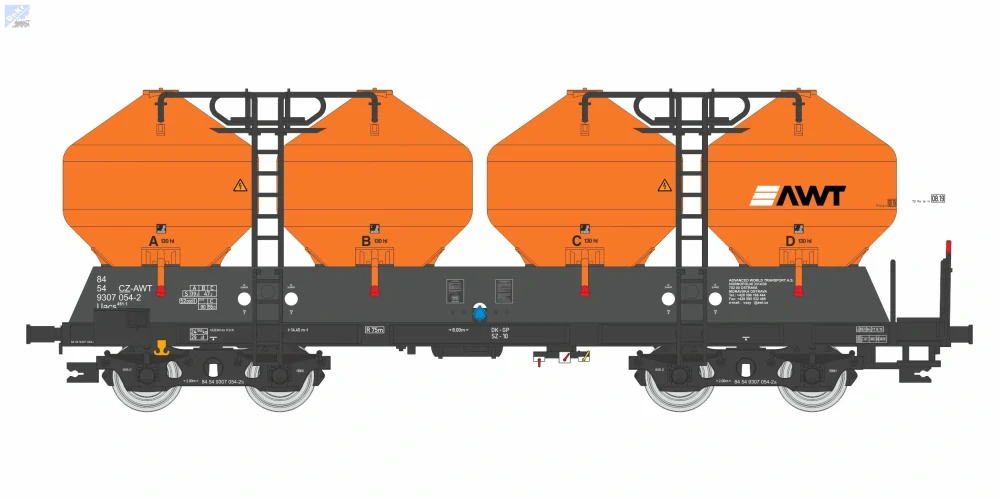 Igra model 96400013 Nádobový 4-osý vůz Uacs AWT CZ - AWT
