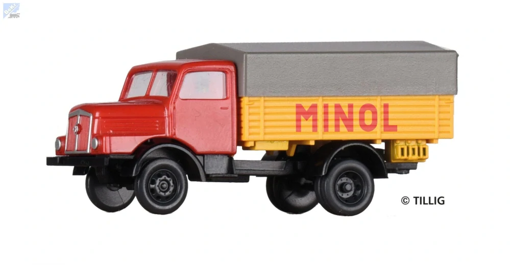Tillig 19077 Nákladní auto H3A s vysokou bočnicí a plachtou „MINOL“
