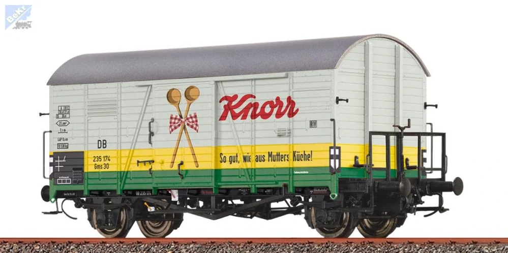 Brawa 51135 Uzavřený 2-osý vůz Gms30 s brzdařskou plošinou "Knorr" DB