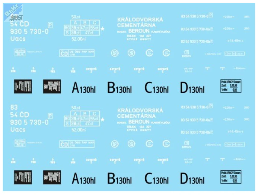 Bramos Raj730MZ Beroun Obtisk ČD Uacs 83 54 930 5 730-0 Beroun žlutomodrý