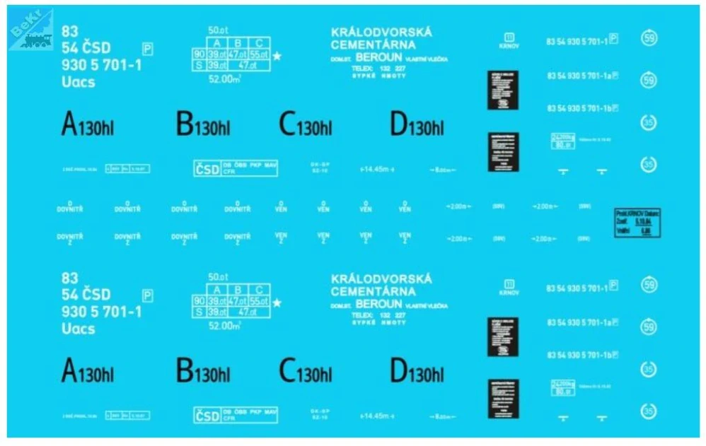 Bramos Raj701Z Beroun Obtisk ČD Uacs 83 54 930 5 701-1 Beroun žlutozelený