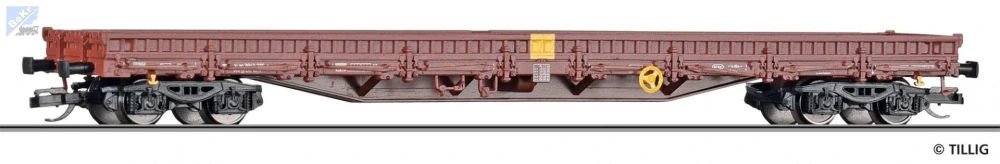 Tillig 18141 Plošinový, nízkostěnný 4-osý vůz Res-x 679.1 s klanicemi DB AG