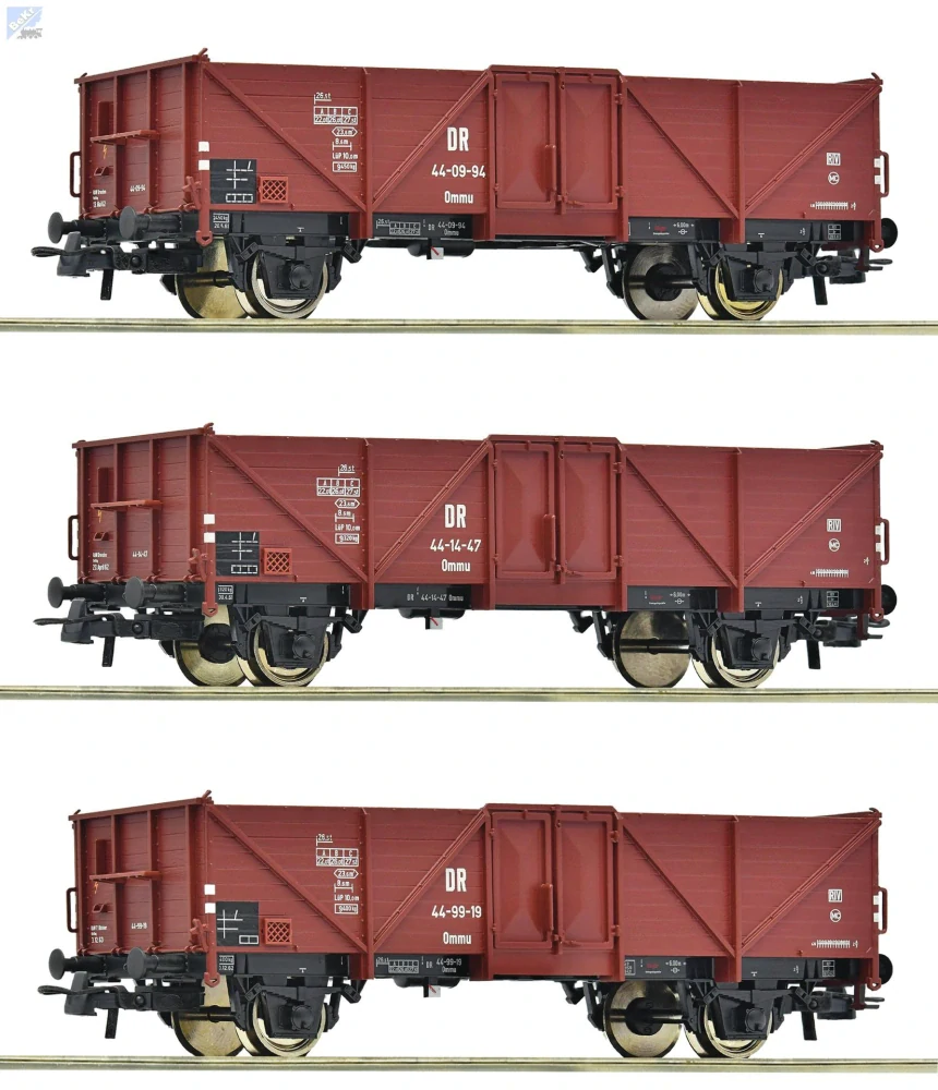 Roco 6600115 Set tří 2-osých otevřených vozů Ommu DR