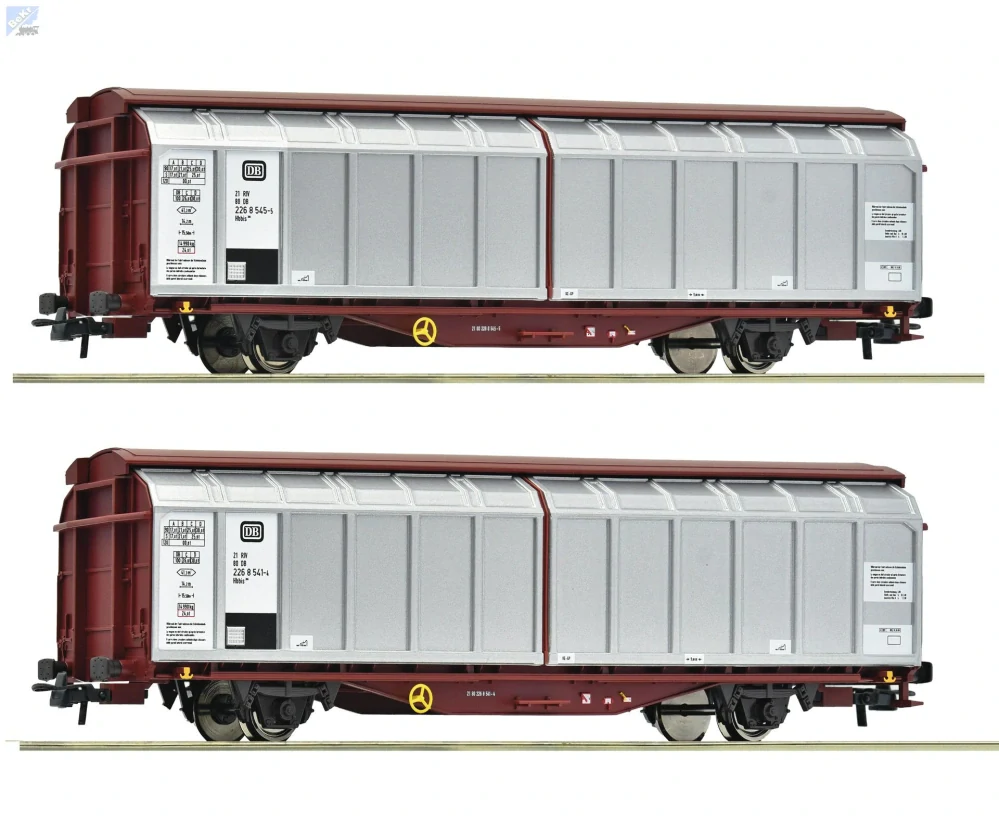 Roco 6600111 Set dvou uzavřený 2-osých vozů Hbbis s posuvnými stěnami DB