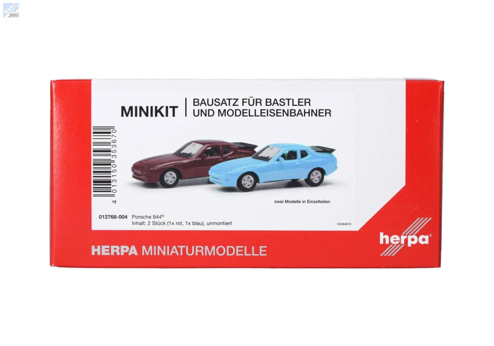 Herpa 012768-004 Herpa MiniKit: Porsche 944, modrá/červená 1+1ks, stavebnice