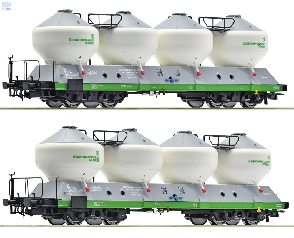 Roco 6600237 Set dvou nádobových 4-osých vozů Uas ČESKOMORAVSKÝ CEMENT ČD