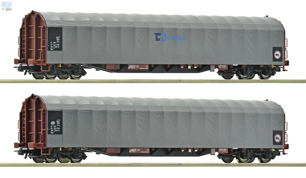 Roco 6600159 Set dvou 4-osých vozů s posuvnou plachtou Rils ČD Cargo