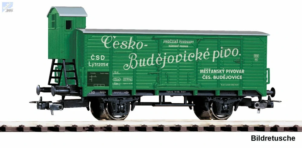 Piko 24561 Uzavřený 2-osý vůz Lp s brzdařskou budkou Česko-Budějovické pivo ČSD