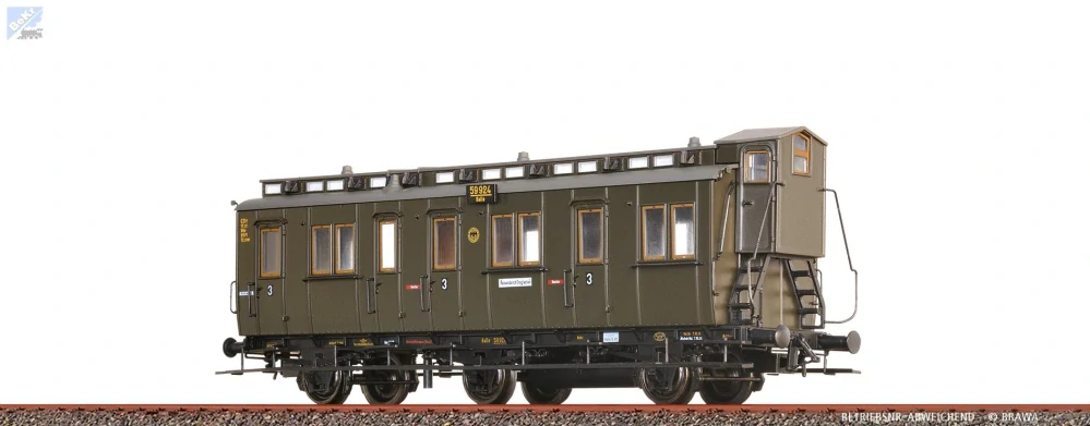 Brawa 45495 Osobní 3-osý vůz 3. tř. C3u DRG
