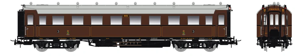 Saxonia Modellbau 87224 Osobní 4-osý vůz 3. tř. C4Ü Sa 07 K.Sächs.Sts.E.B. s přepínatelnými světly konce vlaku a vnitřním osvětlením