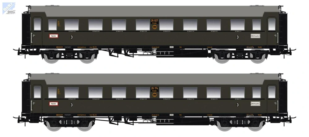 Saxonia Modellbau 87177 Set dvou osobních 4-osých vozů 3. tř. C4Ü Sa 07 DRG