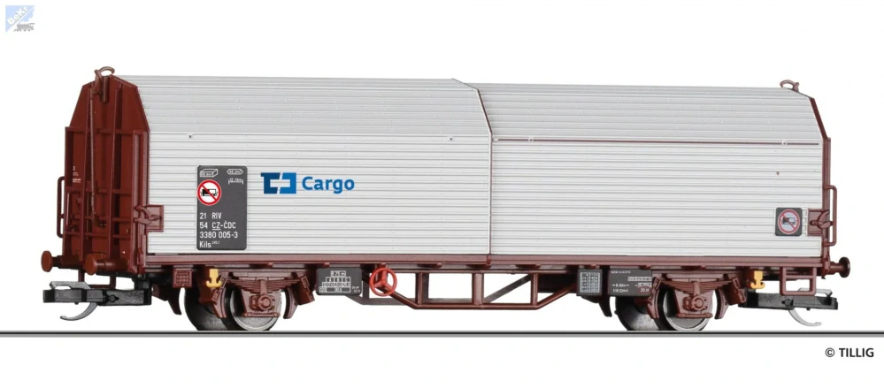 Tillig 14864 Uzavřený 2-osý vůz Kils s posuvnými stěnami a střechou ČD Cargo