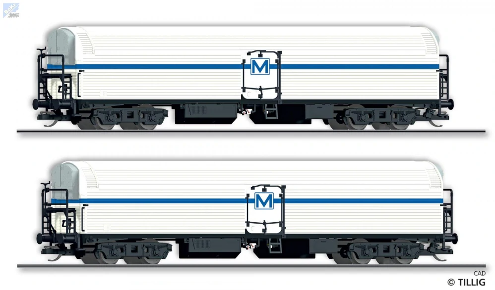 Tillig 01143 Set dvou chladírenských 4-osých vozů MK 4-61 DR