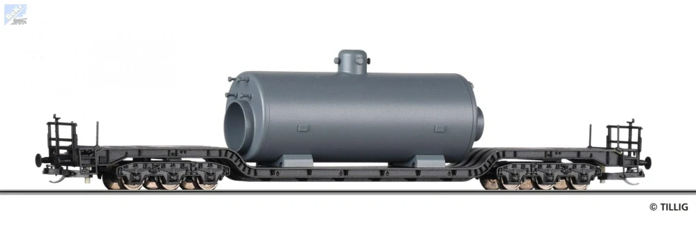 Tillig 95017 Hlubinový 6-osý vůz SSt 49 s nákladem parního kotle DB