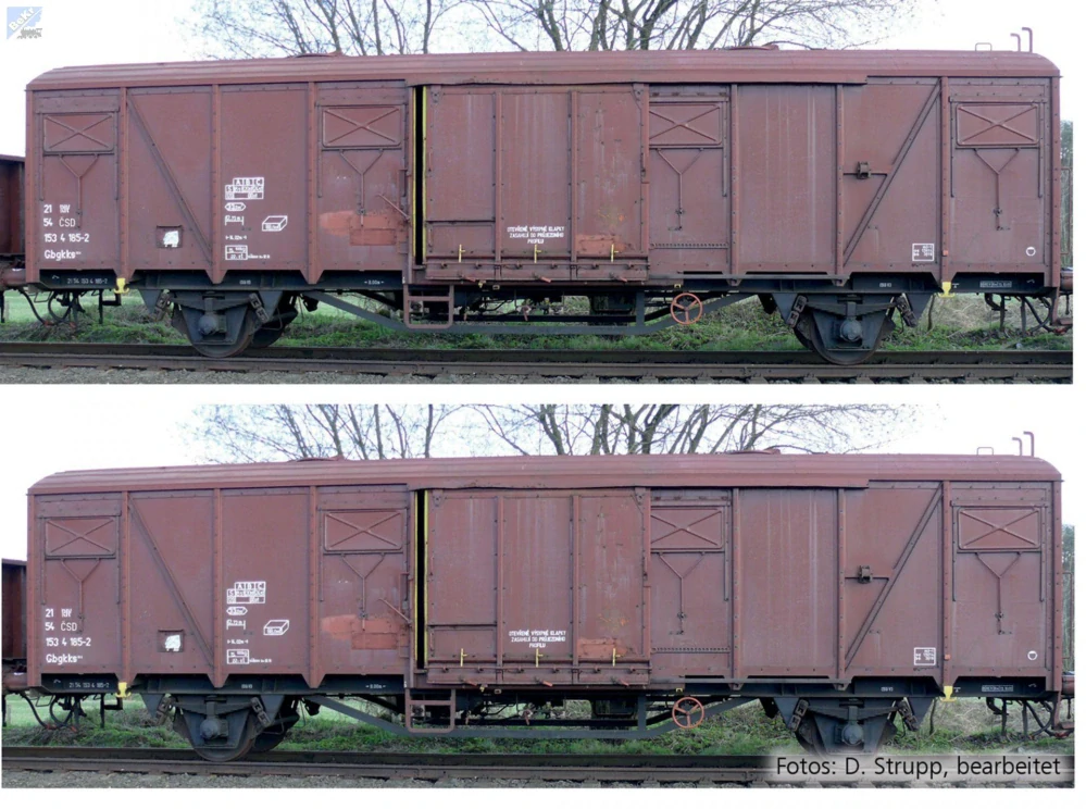 Tillig 70089 Set dvou uzavřených 2-osých vozů Gbgkks ČSD