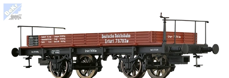 Brawa 47736 Plošinový 2-osý vůz Xw s brzdařskou plošinou DRG