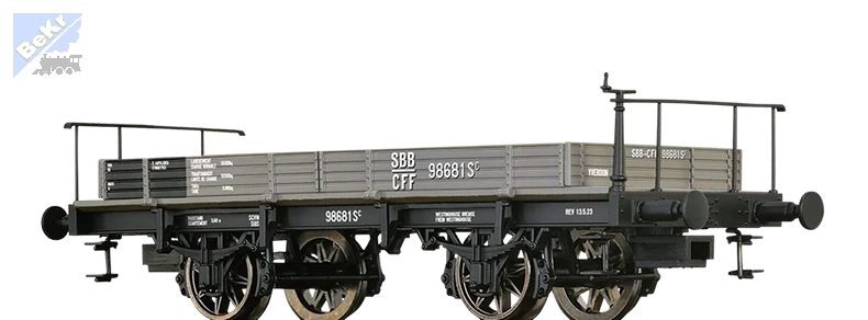 Brawa 47737 Plošinový 2-osý vůz Sc s brzdařskou plošinou SBB