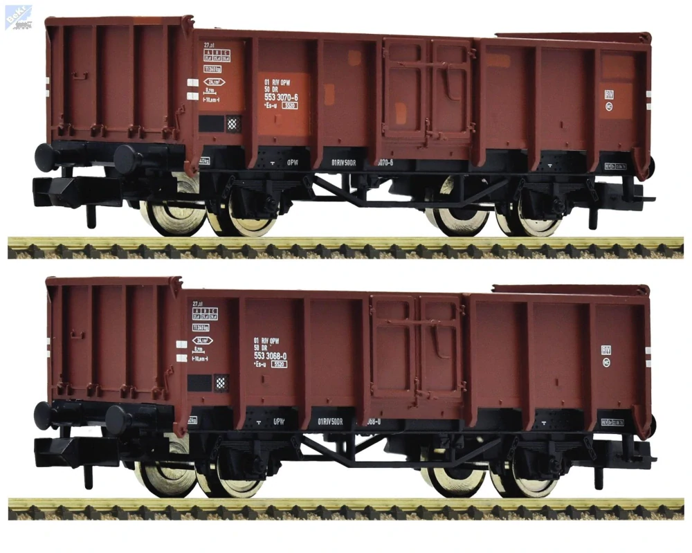 Fleischmann 6660138 Set dvou otevřených 2-osých vozů Es-u DR