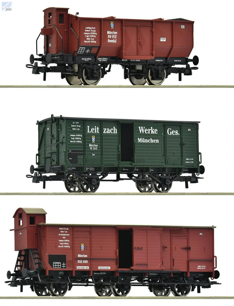 Roco 6600223 Set tří nákladních vozů K. Bay. Sts. B.