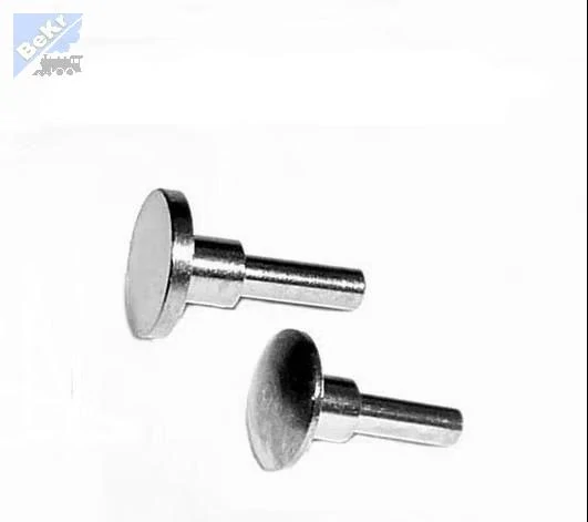 Nárazník 1006 Nárazník lokomotivní, kovový soustružený kulatý, průměr talíře 3,5mm, stopka průměr 1,0mm, 2ks/bal., (1x vypouklý + 1x rovný)