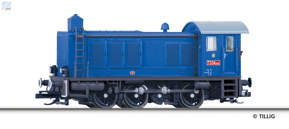 Tillig 04648 Dieselová lokomotiva T334.004 ČSD, muzejní lokomotiva Železniční muzeum Lužná u Rakovníka