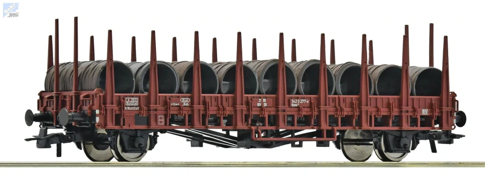 Roco 6600268 Plošinový 2-osý vůz Kbms s klanicemi naložený svitky drátu DB !!! AKCE !!!