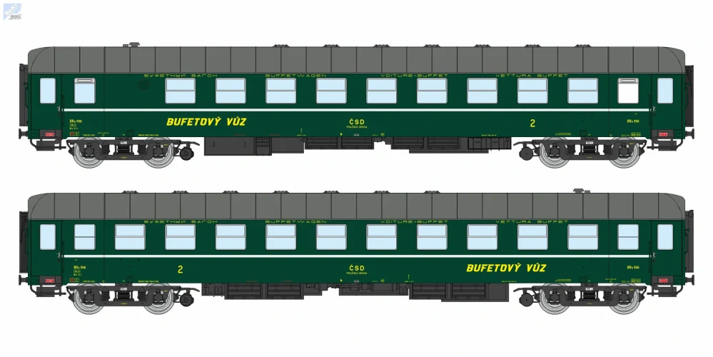 Igra model 97110070 Bufetový vůz 4-osý 2. tř., BRa, Depo-Praha, PRAŽSKÁ DRÁHA ČSD
