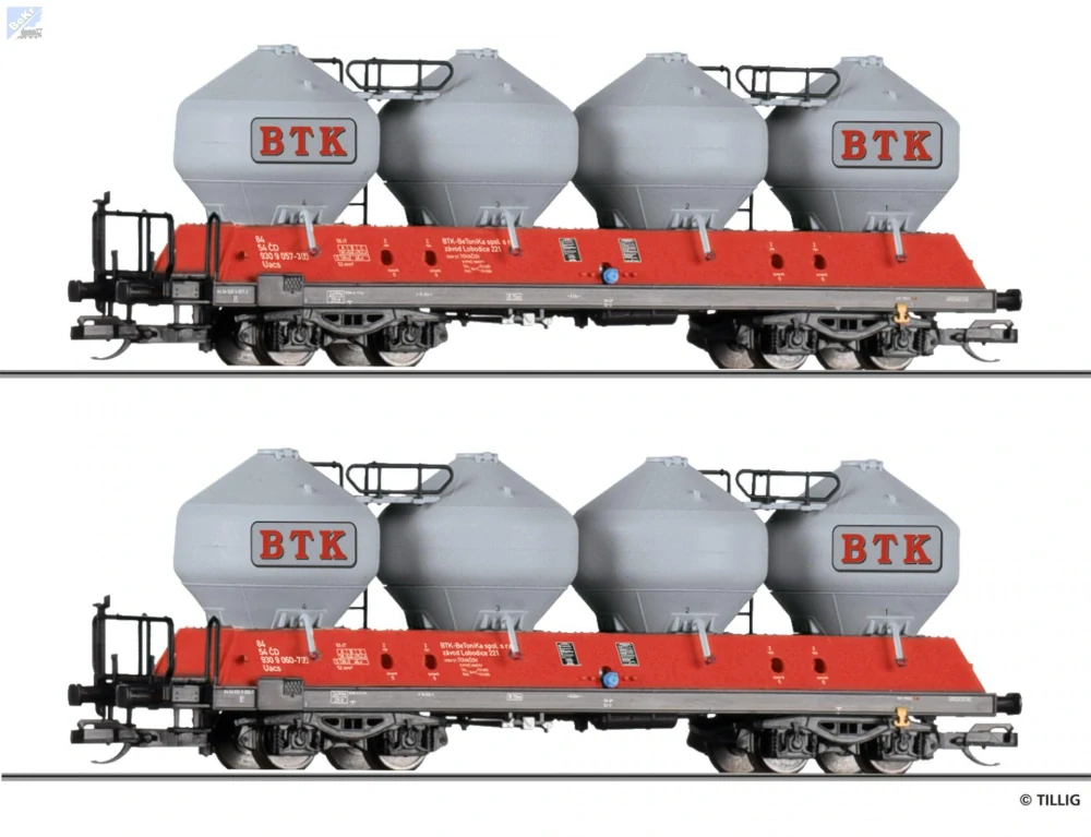 Tillig 01115 Set dvou nádobových 4-osých vozů Raj/ Uacs451.1 BTK ČD