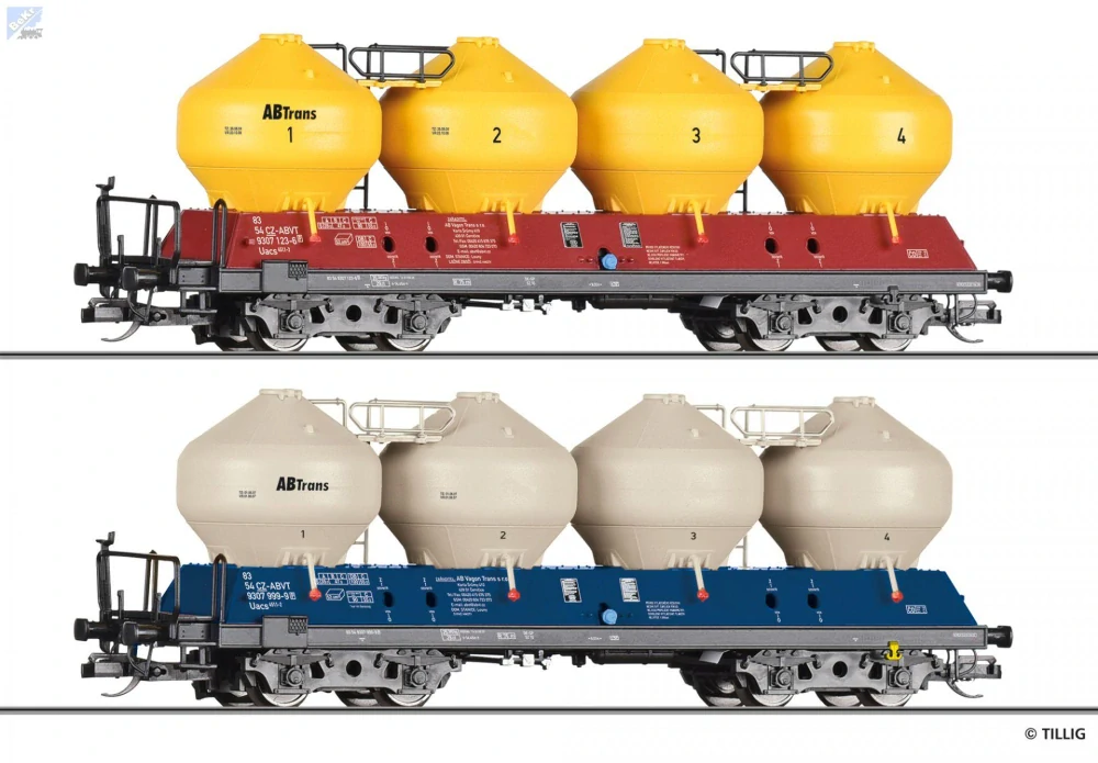 Tillig 01117 Set dvou nádobových 4-osých vozů Raj/ Uacs4511-2 ABTrans CZ - ABVT