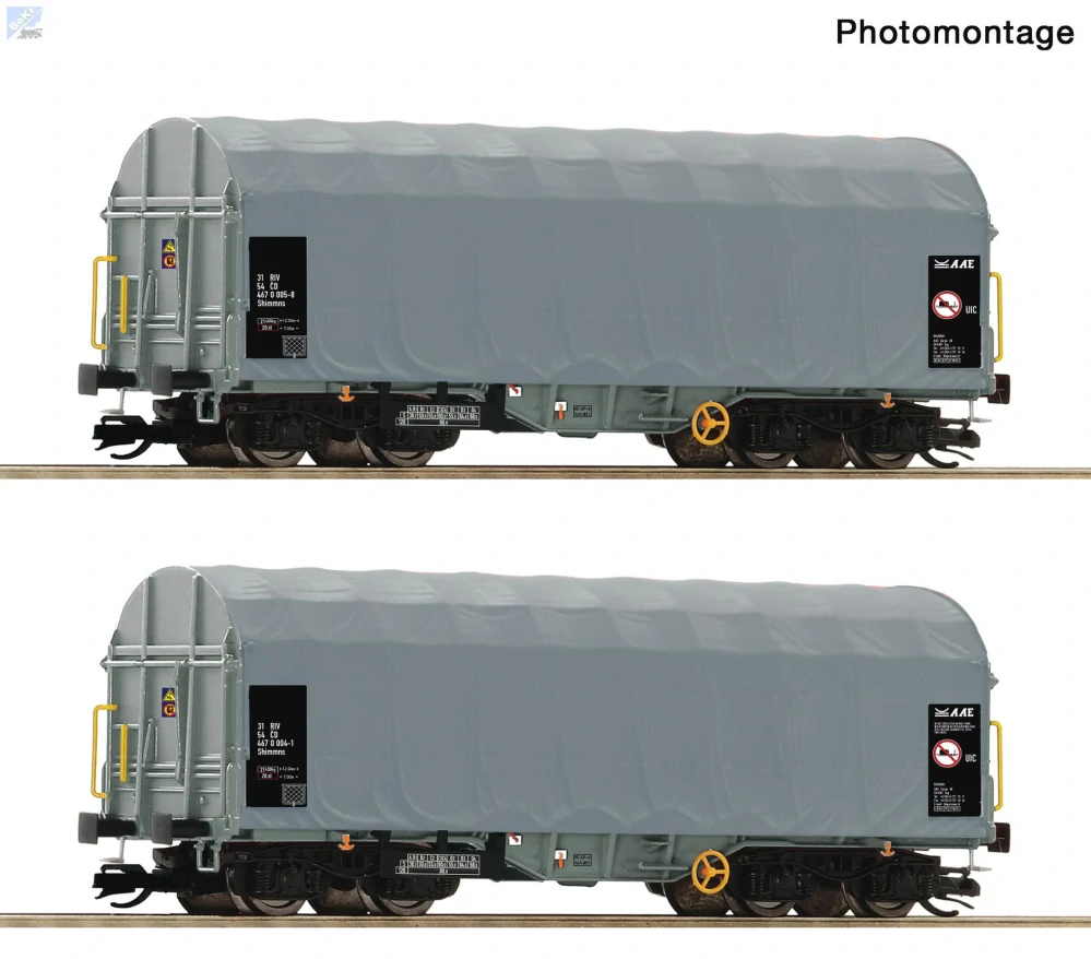 Roco 6680025 Set dvou plachtových 4-osých vozů Shimmns ČD Dargo