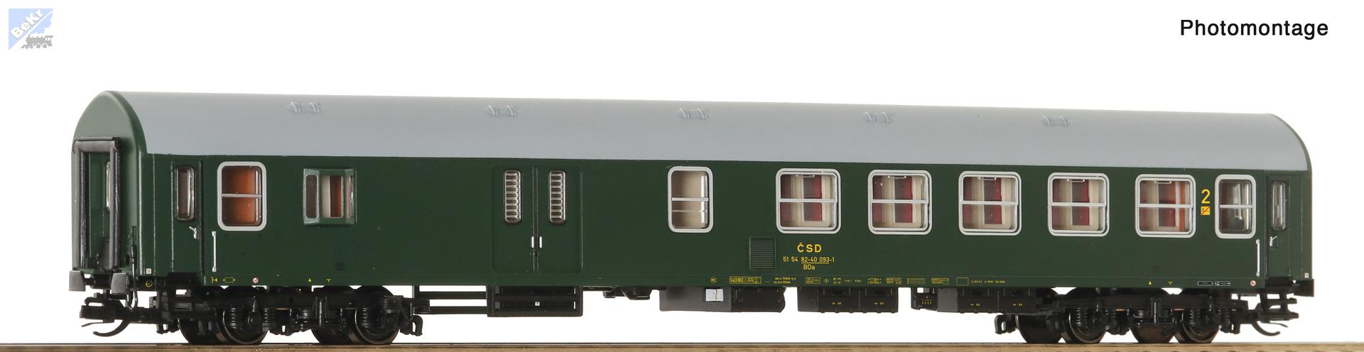 Roco 6280042 Osobní 4-osý vůz 2./ tř. se služebním oddílem BDa Ba Y ČSD