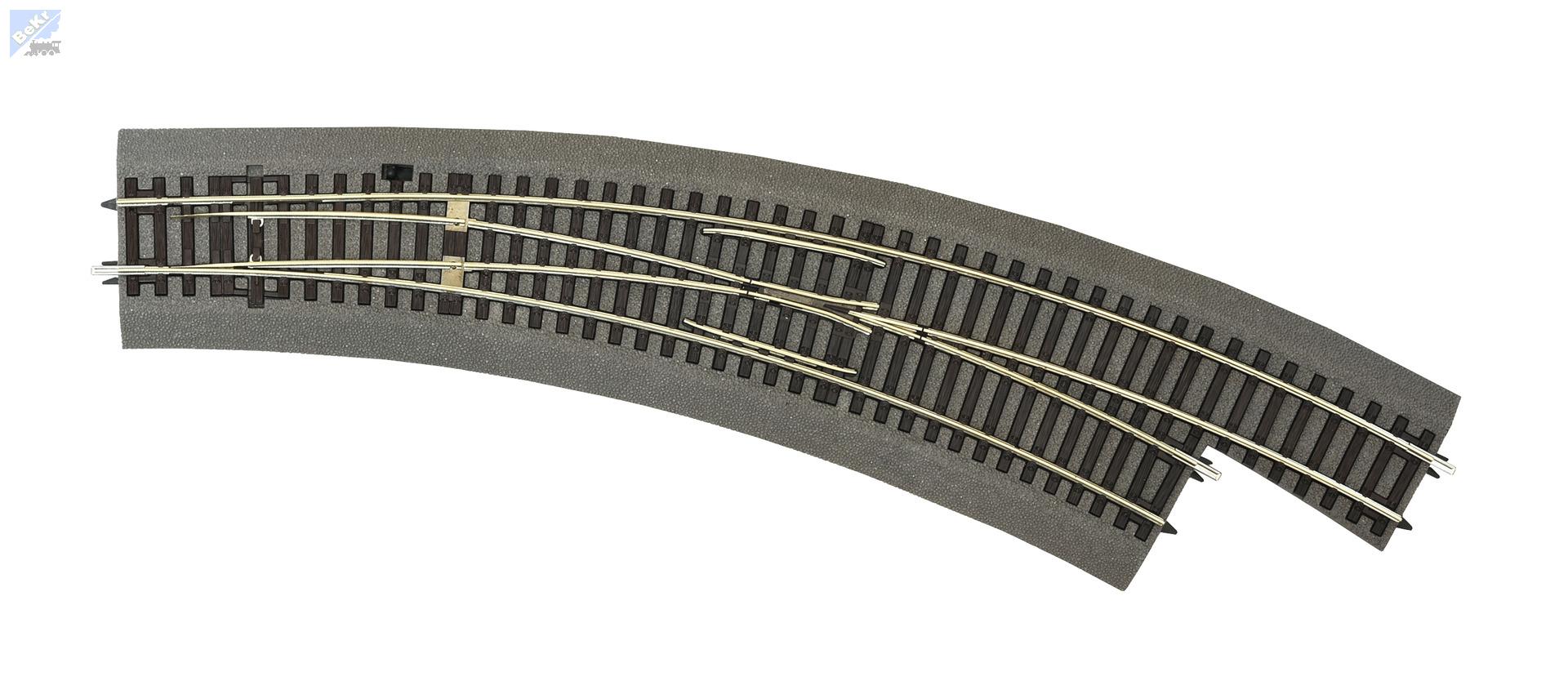 Roco 42575 BWr5/6 ROCO LINE dřevěné pražce s podložím, výhybka oblouková pravá, R 542,8 mm (R5), úhel oblouku 30°